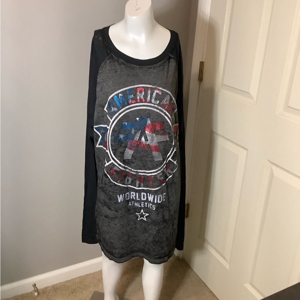 Men Large American Fighter USA Long Sleeve Shirt